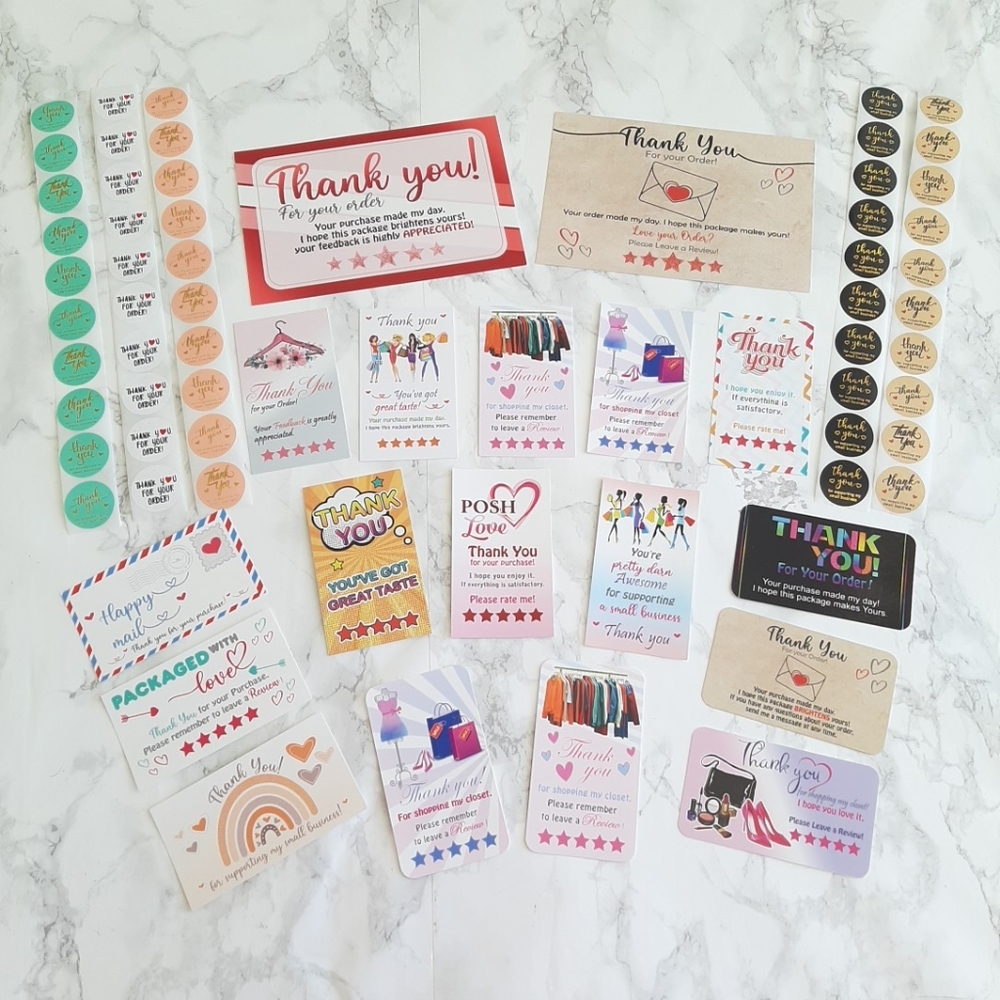50 Thank You Cards 50 Stickers